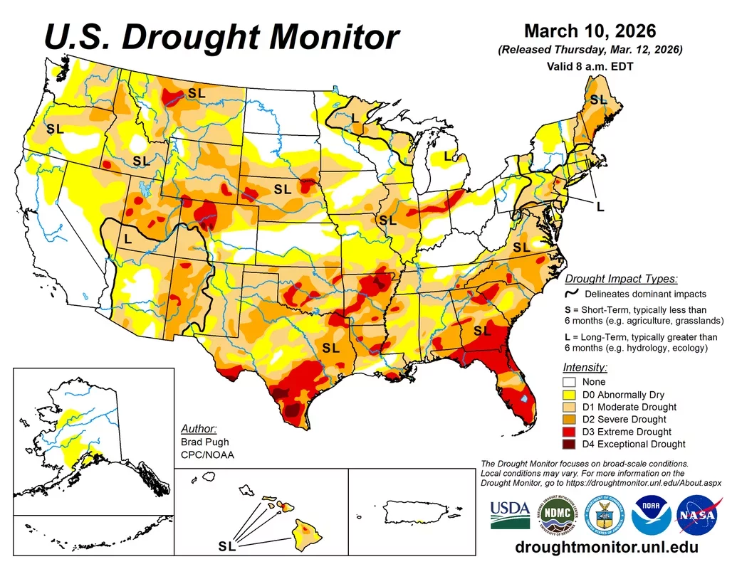 Drought Conditions Persist in Nebraska and Texas as Midwest Sees Improvement