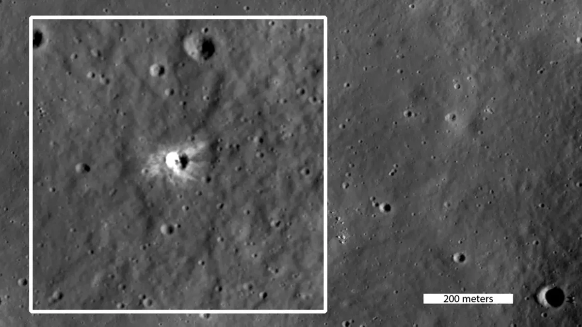 A New Bright Crater Emerges on the Moon