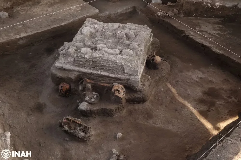 Ancient Stone Altar and Human Remains Unearthed in Central Mexico