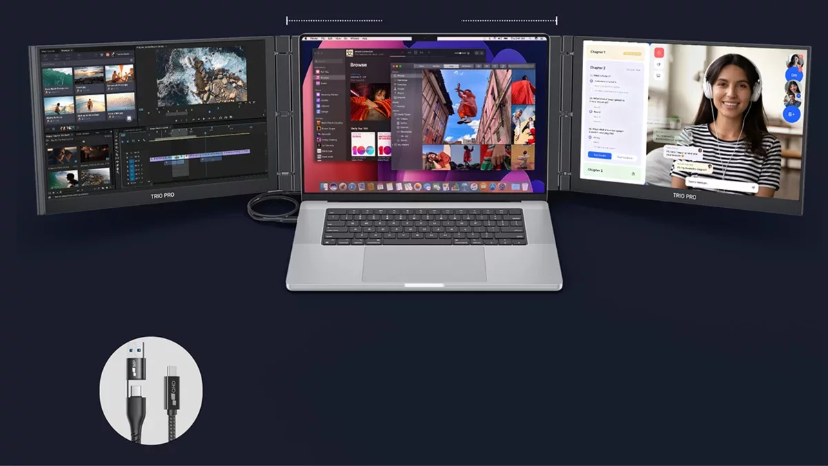 Transform Your Laptop Experience with the Portable Trio 3 Pro Display