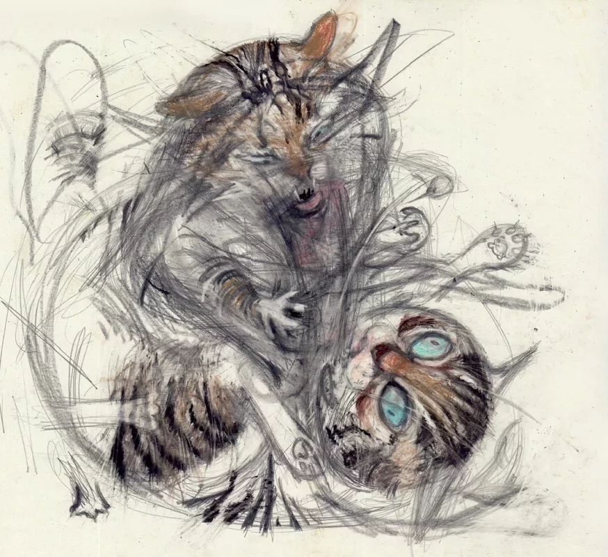 Dynamic Feline Chaos Captured in Léo Forest's Art