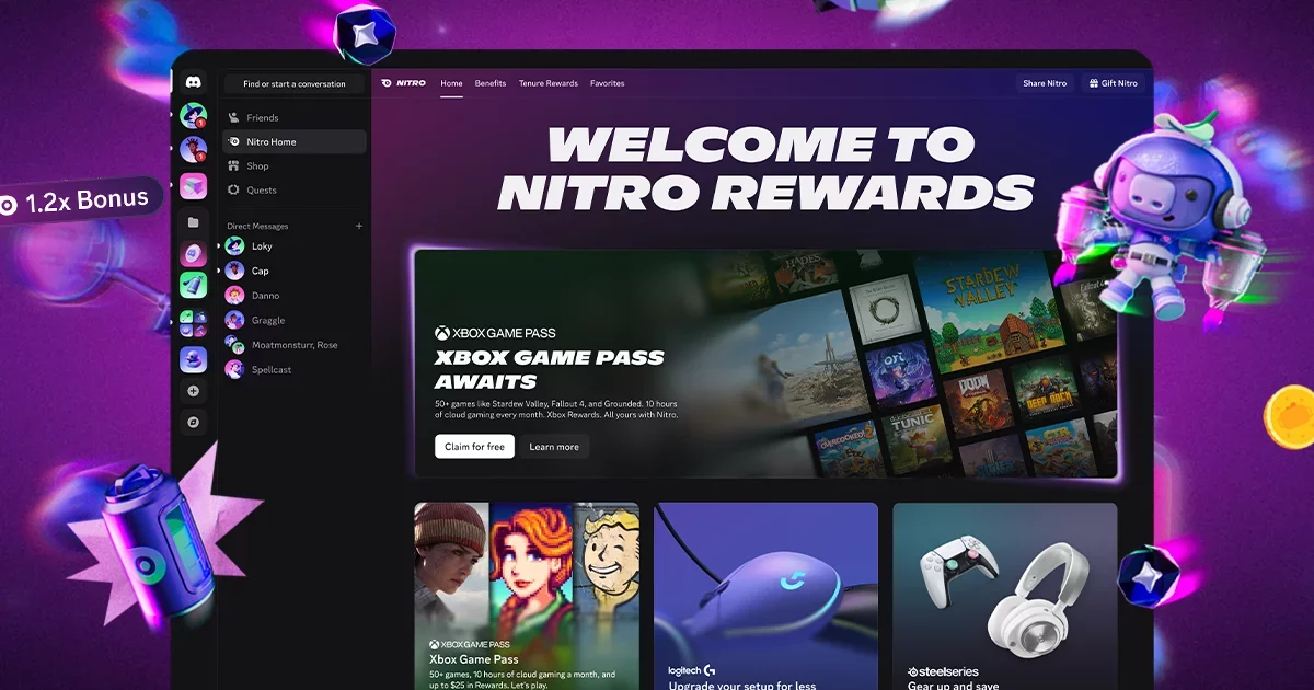 Discord Introduces Nitro Rewards, Offering Xbox Game Pass Access to Subscribers