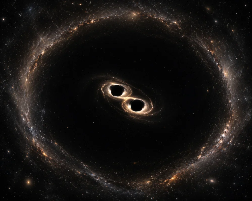 Astronomers Unveil Cosmic Void Created by Merging Black Holes