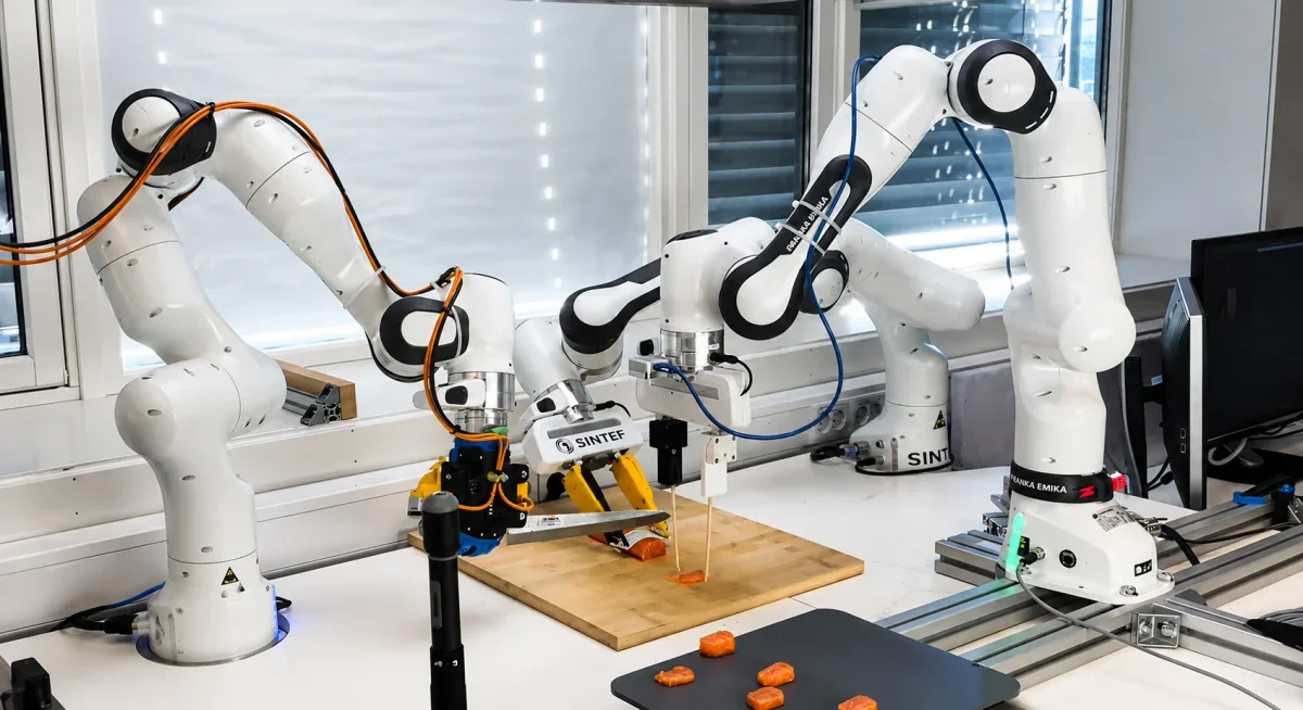 Three-Armed Robot Learns to Turn Salmon Into Sashimi