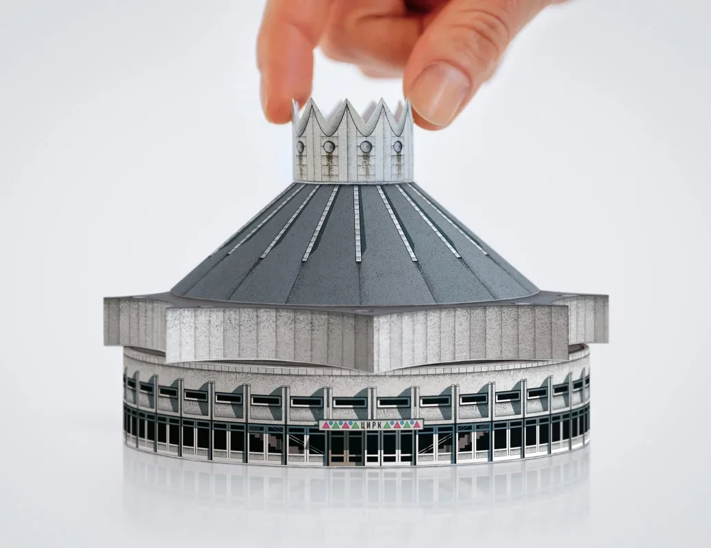 Cirk Turns Brutalist Circus Architecture into Miniature Paper Models
