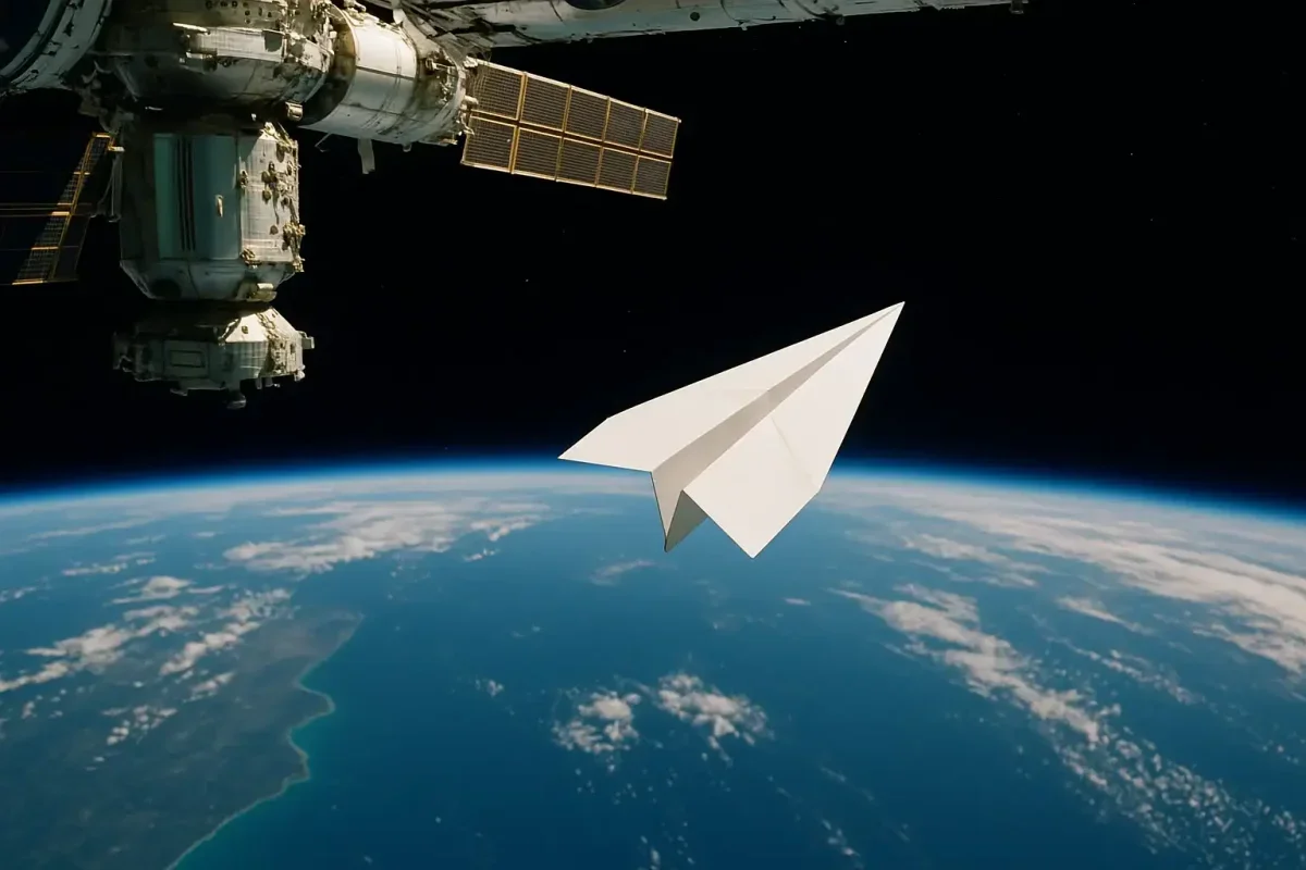 What Happens to a Paper Plane Released From Space?