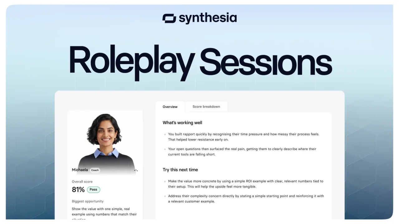 Synthesia expands AI training into live coaching with Roleplay Sessions