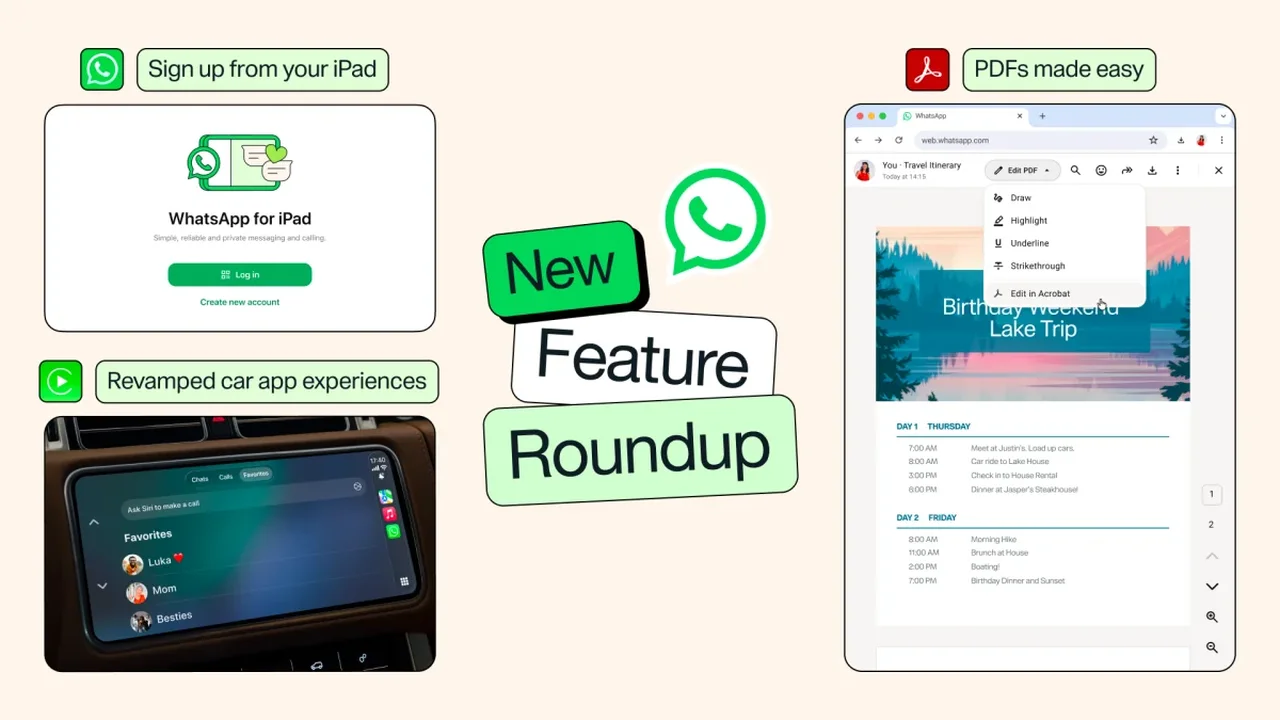 WhatsApp Expands Cross-Device Features With CarPlay, Android Auto, and iPad Sign-Up
