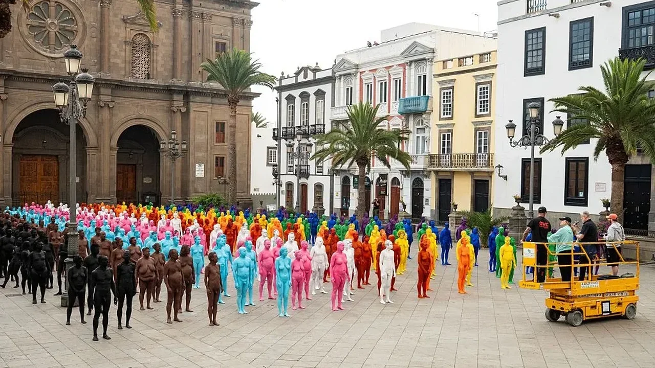 Spencer Tunick Brings Rainbow Body Art to Gran Canaria for Pride Celebration