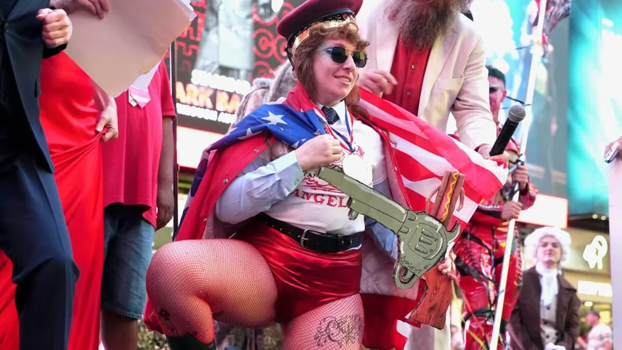 Times Square Performance Blends Satire, Art and Urban Spectacle