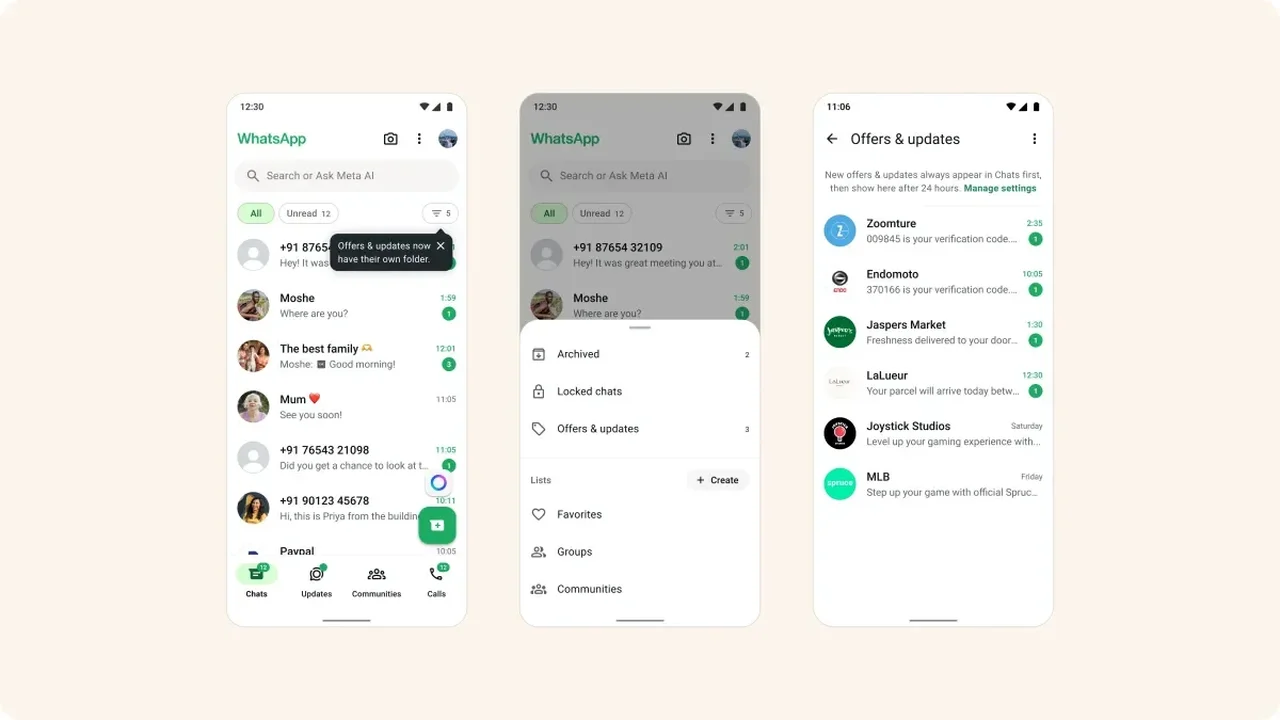 WhatsApp Tests a Separate Folder for Messages from Large Businesses