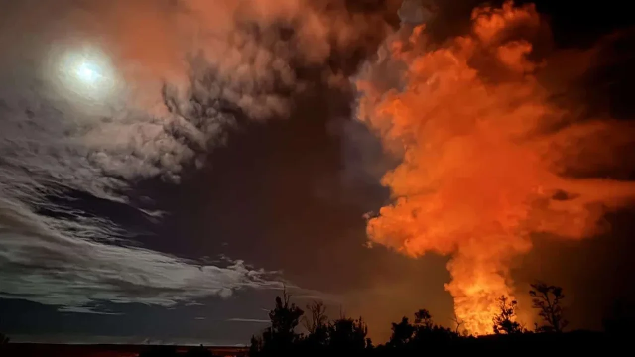 Kīlauea Sends Lava 500 Feet Skyward in a Rare Moonlit Summit Episode