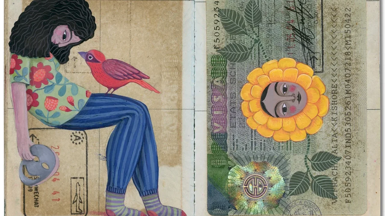 Radhika Chitalia Turns Her Father's Passport into a Painted Memory Archive