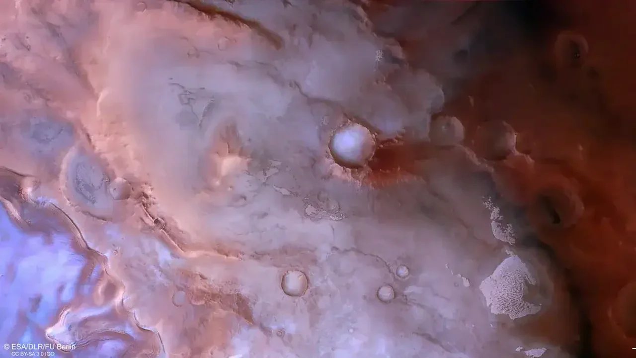 Mars Reveals a Rare Purple Palette Near Its South Pole