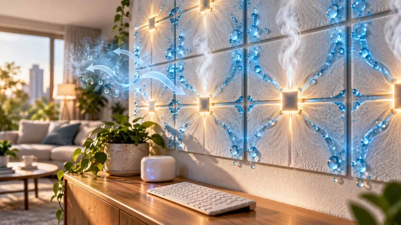 Humidity-Harvesting Wallpaper Turns Indoor Air Into Low-Power Electricity