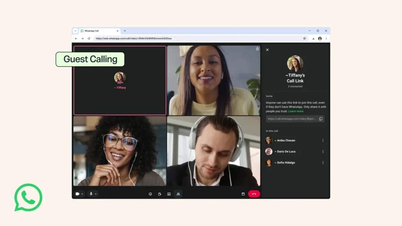 WhatsApp Calls Open to Guests Without an Account