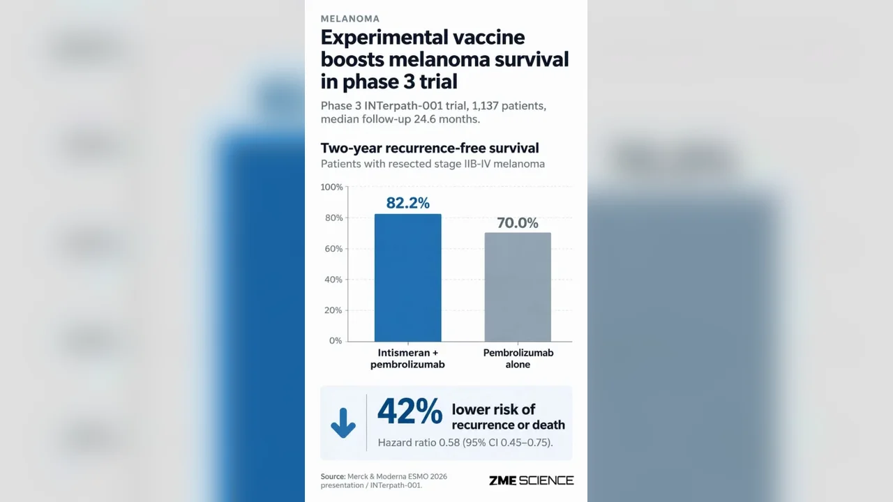 Personalized mRNA Vaccine Cuts Melanoma Recurrence Risk by 42% in Phase 3 Trial