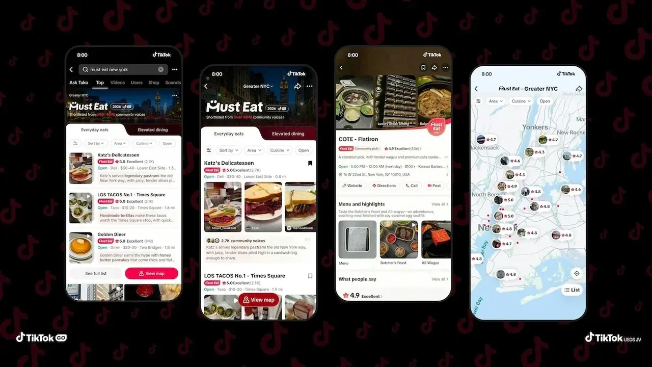 TikTok Launches 'Must Eat' Restaurant Guide