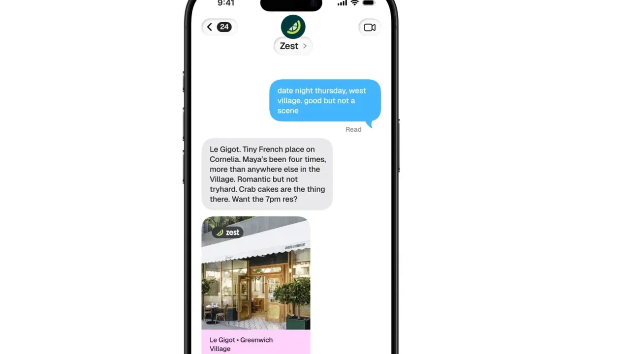 Zest Brings Personalized Restaurant Picks and Reservations to Text Messages